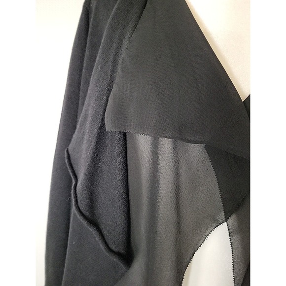 Women's Alfani 1X Soft Knit Cardigan Black Sheer Overlay Gathered Cuff - Picture 9 of 13